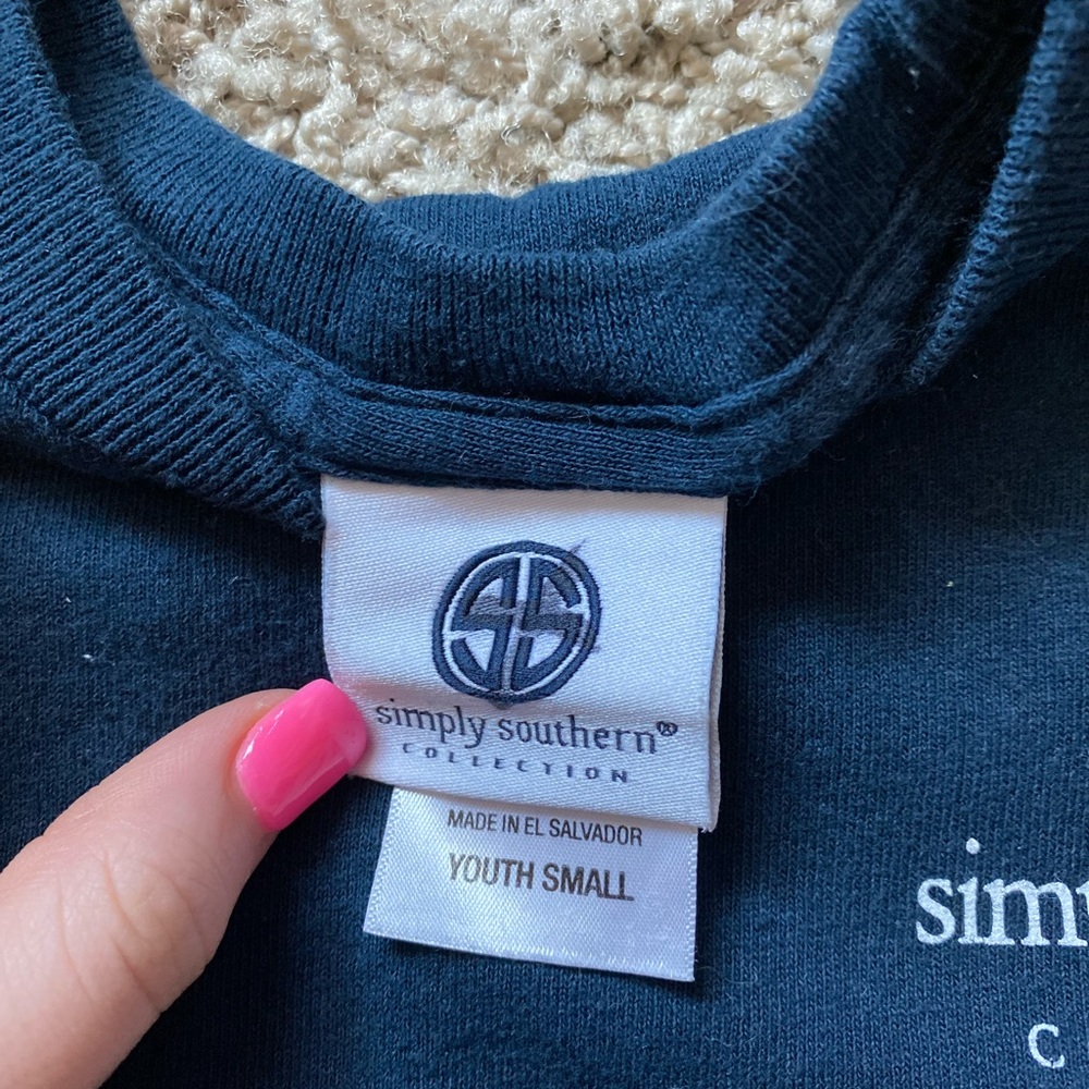 Simply Southern T-shirt with a adorable design in the back.